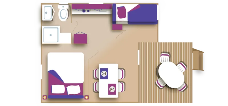 Chalet Standard "Trianon" 27M² - 2 Chambres - Terrasse Intégrée