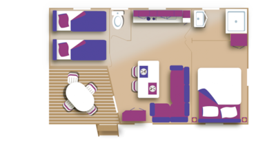 Mobil-home Standard "Sun Roller" 27m² - 2 bedrooms -sheltered terrace