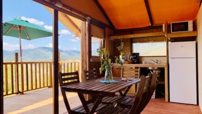 Lodge Confort "Paillotte" 35m² - 2 bedrooms + private facilities - covered terrace