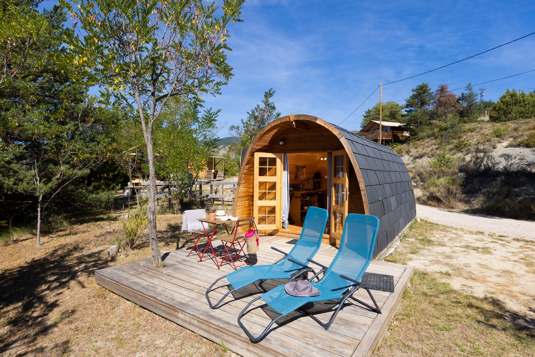Location - Cabane Insolite "Pod" 15M² - Terrasse + Clim + Plancha + Nespresso - Camping Les Hauts de Rosans