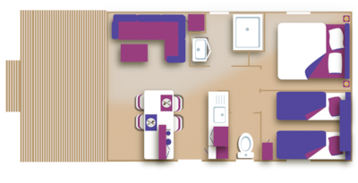 Mobil-home Premium + *CLIM* "Visio" 34m² - 2 bedrooms - integrated terrace 8m² + LV + TV + Nespresso