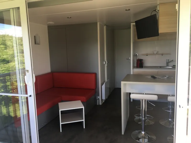 Mobil-Home Premium "Visio" + Clim _ 34M² - 2 Chambres - Terrasse Intégrée 8M² + Lv + Tv + Nespresso
