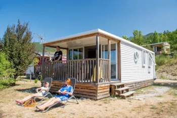 Mietunterkunft - Mobilheim Confort "Visio" + Clim _34M² - 2 Zimmer - Terrasse 8M² + Lv + Tv + Nespresso - Flower Camping Les Hauts de Rosans