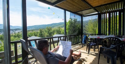 Chalet Confort + *CLIM* "Nouméa" 25m² (Model 1) - 2 bedrooms + 12m² Covered terrace + TV