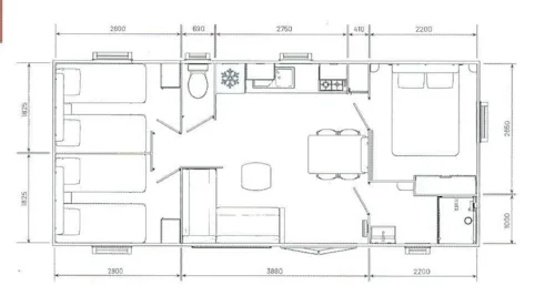 Location - Mobilhome 35M² - 3 Chambres - image n°4 - CAMPING L'ALBANOU