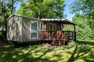 Locatif - Stacaravan 25m² - overdekt terras -  - Uitzicht op de rivier - Camping Les Rives de l'Ardèche