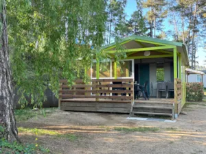 Locatif - MIMOSA - Clim + TV Chalet 27m² + TV - Ushuaïa Villages - Camping Les Pins d'Ucel ****