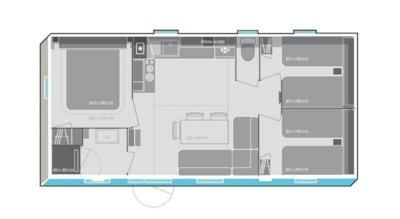 Mobile home KRUSOE  - 32m² - 3 bedrooms - air-conditioning — 2