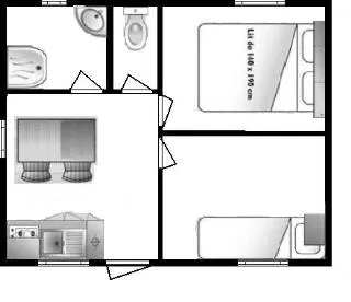 Huuraccommodatie(s) - Mh 2/3 Pers. Classicoverdekt Terras + Tv - image n°5 - Camping LE CARPENTY