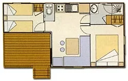 Mietunterkunft - Mobilheim Confort - 23M²- 2 Zimmer - image n°2 - Camping de la Plage