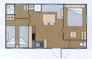 Location - Mobil Home Fidji - 27M²- 2 Chambres + Tv + Clim - image n°3 - Camping de la Plage