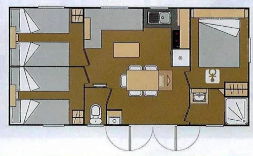 Mietunterkunft - Mobil Home Malta - 30M² - 3 Schlafzimmer + Tv + Klimaanlage - image n°2 - Camping de la Plage