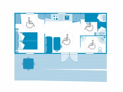 Location - Cottage 2 Chambres *** Adapté Aux Personnes À Mobilité Réduite - image n°7 - Camping Sandaya La Roubine