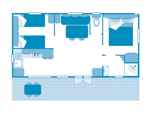 Location - Cottage 2 Chambres **** - image n°9 - Camping Sandaya La Roubine