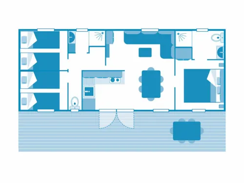 Huuraccommodatie(s) - Cottage 3 Slaapkamers **** - image n°10 - Camping Sandaya La Roubine