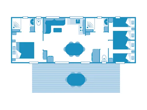Huuraccommodatie(s) - Stacaravan Myrtille 3 Slaapkamers **** - image n°7 - Camping Sandaya La Roubine