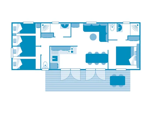 Location - Cottage Châtaigne 3 Chambres Premium - image n°8 - Camping Sandaya La Roubine