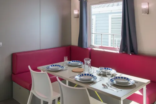 Location - Mobil Home  Kv 3 Chambres Tv Clim Premium + - image n°3 - Camping Le Sous-Bois Ardèche