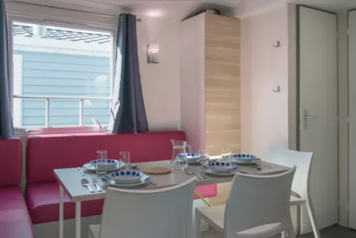 Location - Mobil Home  Kv 3 Chambres Tv Clim Premium + - image n°8 - Camping Le Sous-Bois Ardèche