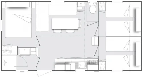 Location - Mobil Home  Kv 3 Chambres Tv Clim Premium + - image n°10 - Camping Le Sous-Bois Ardèche