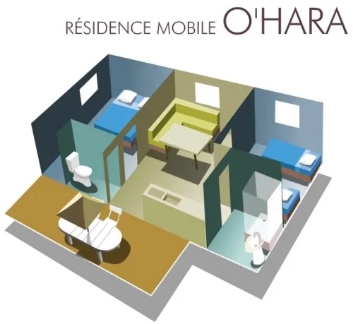 Mobil-Home 2 Chambres Avec Vue Riviere Climatisé (29 M²) - N°64 À 72