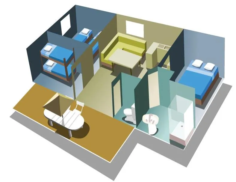 Mobil-Home 3 Chambres En Bord De Rivière Et Climatisé (33 M²) N°3 À 5