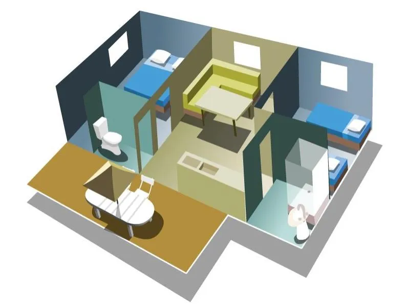Mobil-Home 2 Chambres En Bord De Rivière Et Climatisé (29 M²) N°0 À 2
