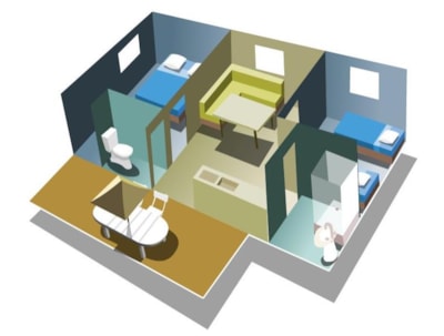 Mobil-home 2 bedrooms on riverbank with air co  (29 m²) n°0 to 2 — 10