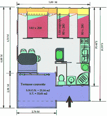 Chalet Confort (2 Chambres/Cuisine Équipée/Wc Douche)
