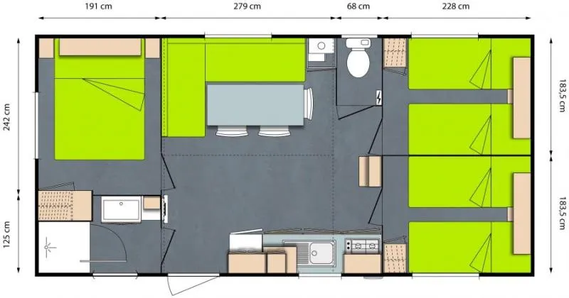 Mobil Home Confort, 3 Chambres
