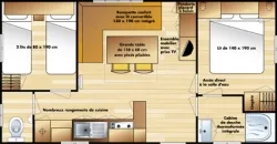 Mietunterkunft - Mobilheim Grand Confort 3 Zimmer - image n°2 - Camping La Rouveyrolle