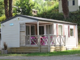 Location - Mobil-Home Confort 27M² 2 Chambres - Terrasse Intégrée Couverte Et Lave-Vaisselle - Flower Camping des Vallées