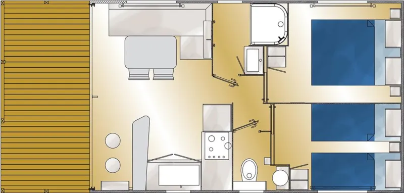 Mobil-Home Premium 26M² 2 Chambres - Terrasse Intégrée De 8M²+ Lave-Vaisselle