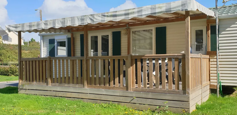 Location - Mobil-Home Confort 35M² -  3 Chambres Avec Terrasse Couverte Et Lave-Vaisselle - Flower Camping des Vallées