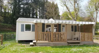 Mietunterkunft - Mobilheim Premium 35M² 3 Schlafzimmer + Überdachte Terrasse + Spüllmachine - Flower Camping des Vallées