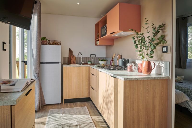 Mobil-home PREMIUM 30m² 2 chambre avec terrasse couverte et lave vaisselle