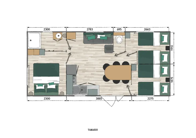 Mobil-Home Premium 32M² - 3 Chambres Avec Terrasse Couverte Et Lave-Vaiselle