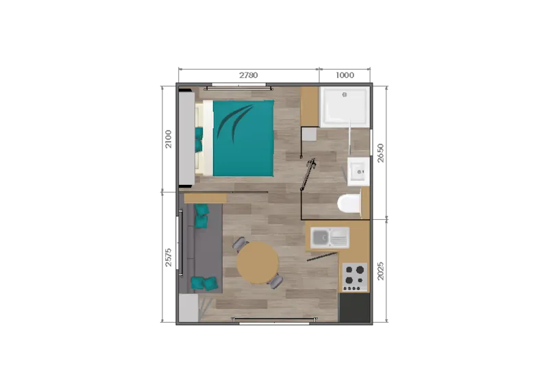 Mobil-Home Standard 20M² Avec Terrasse - 1 Chambre
