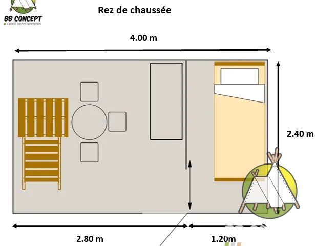 Bivouac 11M²- Chambre En Mezzanine - Sanitaires Communs À Proximité