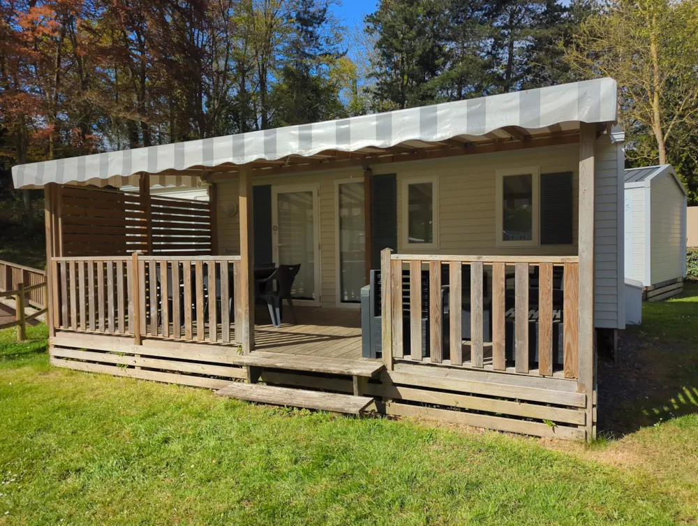 Location - Mobil-Home Premium 35M² 3 Chambres Avec Terrasse Couverte Et Lave-Vaisselle - Flower Camping des Vallées