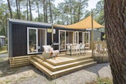 Mietunterkunft - Cottage Cocoon 2 Schlafzimmer Klimaanlage Premium - Camping Sandaya Soustons Village