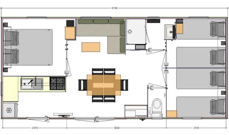 Mobil Home Premium Morgon 3 Ch Avec Sanitaires 6 Pers