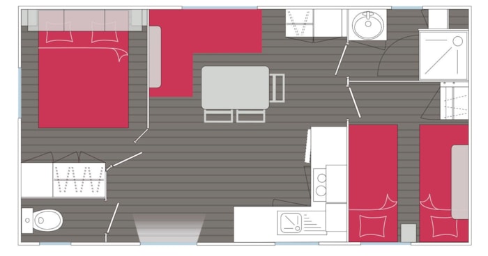 Mobil-Home Cosy 2 Chambres (Tv - Terrasse 12M² - Superficie 28M²)