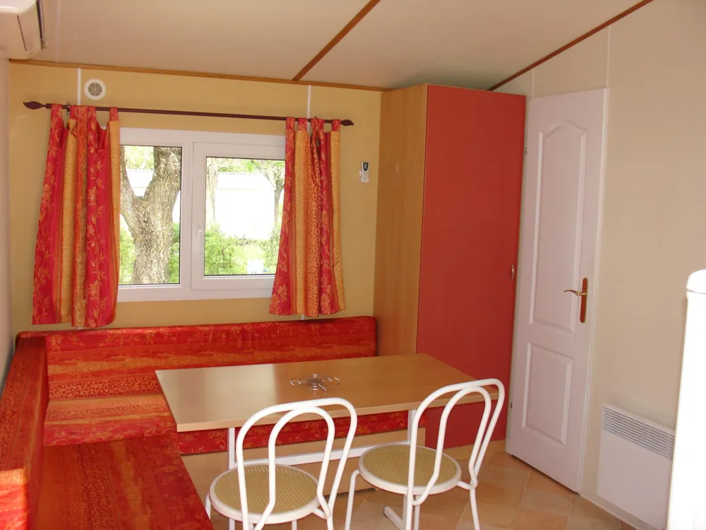 Mobil-home COSY-CLIM 2 chambres (climatisation - TV - terrasse 12m² - superficie 28m²)