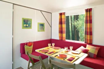 Mietunterkunft - Mobile Home Cosy-Clim 3 Schlafzimmer  (Klimaanlage - Tv - Terrasse 12M² - Größe 32M²) - Camping LES 2 VALLÉES