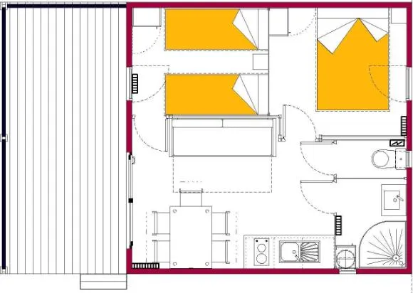 Chalet Prestige 2 Chambres (Lave-Vaisselle - Tv - Terrasse Couverte 12M² - Superficie 28M²)