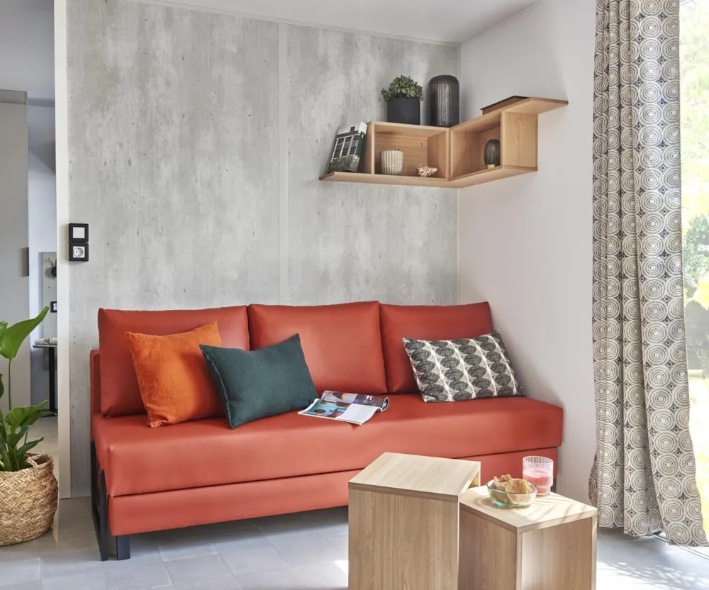 Location - M-Home Luxe 3 Chambres (Clim - Lave-Vaisselle - Tv - Terrasse Couverte 17M² - Superficie 34M²) - Camping LES 2 VALLÉES