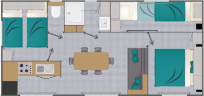 M-home LUXE 3 bedrooms (air conditioning - dishwasher - TV - covered terrace 17m² - surface 34m²)