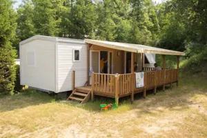Locatif - Mobil home 3 chambres 40m², 2 Salles de Bains, climatisation, terrasse couverte - Domaine la Garenne