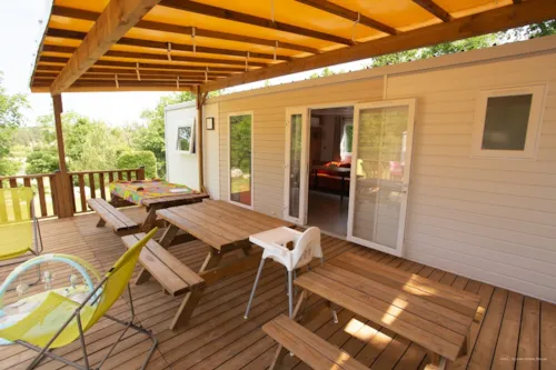 Location - Mobil Home Tribu, 6 Chambres 70M², Climatisation, Terrasse Couverte, 10 Pers + 1 Bébé (-3Ans) - image n°2 - Domaine la Garenne